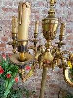 Grezna Metāla Stāvlampa ar Sešiem Svečturiem — Historisma stilā, (heavy bronze floor lamp candelabra - Historism Style) (3871) - Image 17