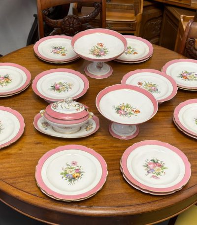 antique pink porcelain set