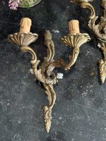 Pāris krāšņu antīku bronzas sienas lampu — rokoko stilā (bronze wall sconces) (6702) - Image 3