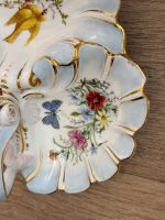 trīsdaļīgs porcelāna šķīvis ar ziedu, putna un zivs motīviem (6170) - Image 3