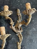 Pāris krāšņu antīku bronzas sienas lampu — rokoko stilā (bronze wall sconces) (6702) - Image 5