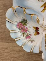 trīsdaļīgs porcelāna šķīvis ar ziedu, putna un zivs motīviem (6170) - Image 4