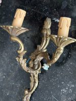 Pāris krāšņu antīku bronzas sienas lampu — rokoko stilā (bronze wall sconces) (6702) - Image 7