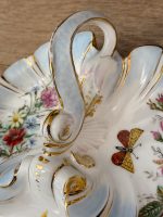 trīsdaļīgs porcelāna šķīvis ar ziedu, putna un zivs motīviem (6170) - Image 10