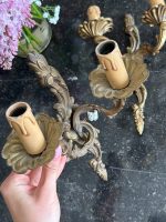 Pāris krāšņu antīku bronzas sienas lampu — rokoko stilā (bronze wall sconces) (6702) - Image 8