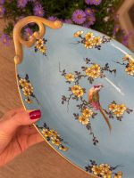 Ekskluzīvs antīks Limoges (VELIV) porcelāna ovālais trauks "Brīnumputns dārza ziedos" — Francija, ap 1900. gadu (Skaistais laikmets / Belle Époque), vidēja izmēra (6168) - Image 13