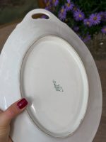 Ekskluzīvs antīks Limoges (VELIV) porcelāna ovālais trauks "Brīnumputns dārza ziedos" — Francija, ap 1900. gadu (Skaistais laikmets / Belle Époque), vidēja izmēra (6168) - Image 15