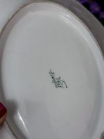 Ekskluzīvs antīks Limoges (VELIV) porcelāna ovālais trauks "Brīnumputns dārza ziedos" — Francija, ap 1900. gadu (Skaistais laikmets / Belle Époque), vidēja izmēra (6168) - Image 16