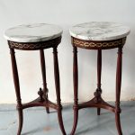 Marble top side table mahogany