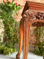 Wooden table with fine carvings, medium size (3899) - Image 13