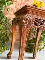 Wooden table with fine carvings, medium size (3899) - Image 12