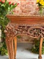 Wooden table with fine carvings, medium size (3899) - Image 9