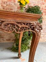 Wooden table with fine carvings, medium size (3899) - Image 8