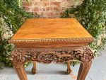 Wooden table with fine carvings, medium size (3899) - Image 7