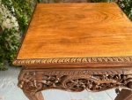Wooden table with fine carvings, medium size (3899) - Image 11