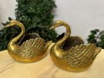 Cygnes en Métal - Coupelles, Petite Taille, Lourdes, 2 Pcs Disponibles (4406)