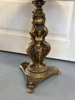 Neliels Galdiņš ar Metāla Kāju un Sarkanu Ādas Virsmu (4977) - Image 6