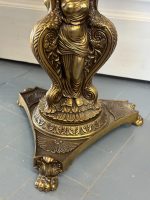 Neliels Galdiņš ar Metāla Kāju un Sarkanu Ādas Virsmu (4977) - Image 8