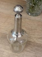 Antīka gravēta stikla karafe ar 950. proves sudraba kakliņu un korķi — Francija, 19. gs. beigas (6151) - Image 5