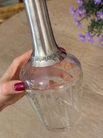 Antīka gravēta stikla karafe ar 950. proves sudraba kakliņu un korķi — Francija, 19. gs. beigas (6151) - Image 10