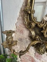 Liela Izmēra Smags sienas spoguļsvečturis - neorokoko stilā (Heavy Mirrored Wall Sconce) (4768) - Image 18