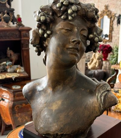 Bacchante med vindruekrone — Art Nouveau, Belgien, ca. 1900 (6384)