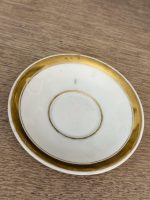 Antīka porcelāna kafijas krūzīte ar apakštasīti un zelta monogrammu — Empire stils, "Vieux Paris", Francija, aptuveni 1810.–1840. gads, neliela izmēra (6201) - Image 8