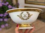 Antique "Vieux Paris" porcelain bowl with gold monogram (6200) - Image 4