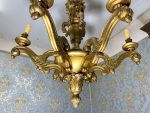 Griestu Lampa no Koka, zelta krāsā ar smalkiem kokgriezumiem (288) - Image 6