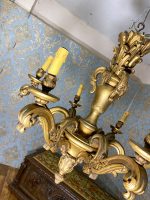 Griestu Lampa no Koka, zelta krāsā ar smalkiem kokgriezumiem (288) - Image 5