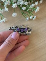 925 sudraba kulons ar violetiem akmeņiem, vidēja izmēra (6821) - Image 3