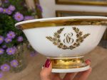 Antique "Vieux Paris" porcelain bowl with gold monogram (6200) - Image 6