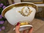 Antique "Vieux Paris" porcelain bowl with gold monogram (6200) - Image 5