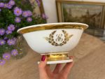 Antique "Vieux Paris" porcelain bowl with gold monogram (6200) - Image 2
