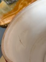 Porcelāna kašpo ar roku gleznotu ziedu un augļu pušķi karminsarkanā fondā — Empire / agrīnais Bīdermeiers, Vieux Paris, Francija, ap 1810 - Bilde 6