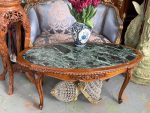 antique oval marble coffee table