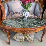 antique oval marble coffee table