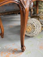 Antīks ozolkoka kafijas galdiņš ar zaļu marmora virsmu — Luija XV stilā (antique oval marble coffee table) (6418) - Image 14
