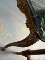 Antīks misiņa kafijas galdiņš ar zaļu marmora virsmu — Luija XV stilā (heavy brass green marble coffee table) (6383) - Image 10