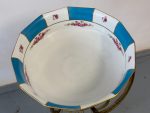 Antīks porcelāna mazgājamās bļodas un krūzes komplekts uz misiņa statīva (5088) - Image 16