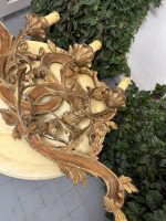 Stor taklampe i tre og metall, gullfarget, middels vekt (4436) - Bilde 17