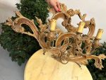Stor taklampe i tre og metall, gullfarget, middels vekt (4436) - Bilde 20
