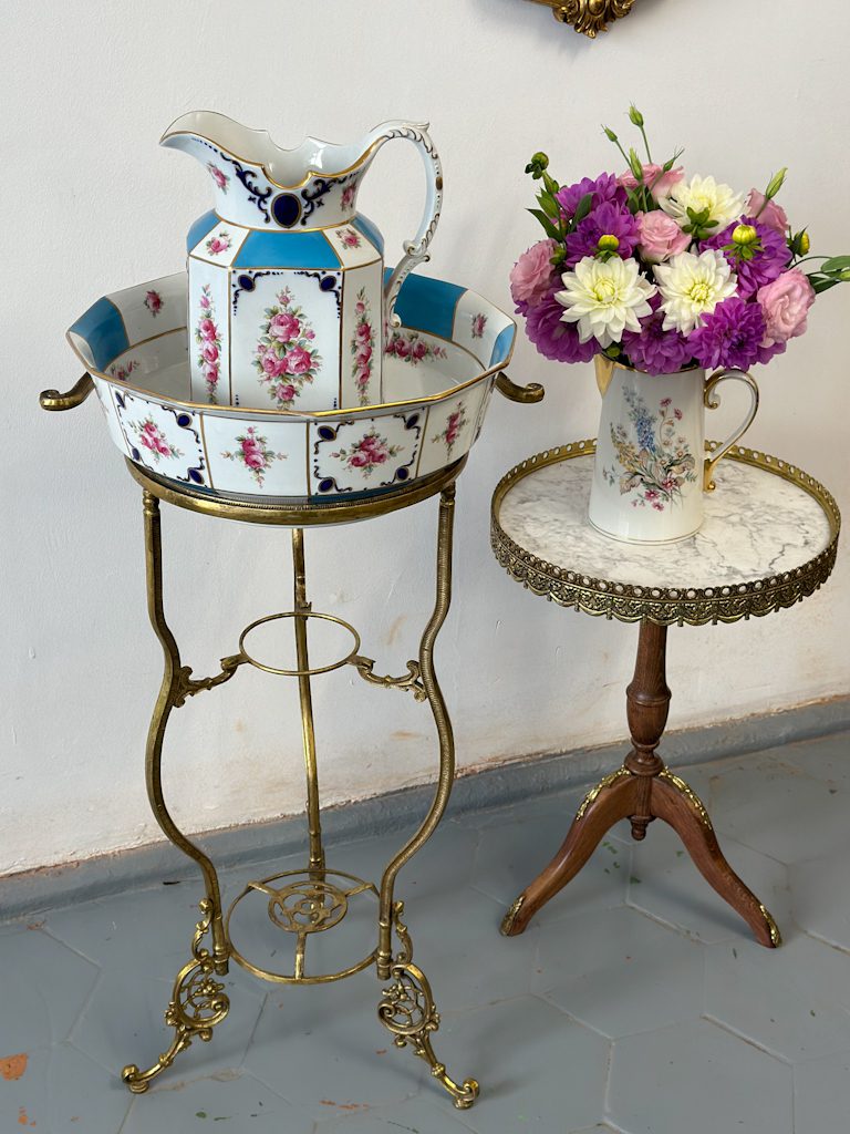 IMG_1648 antique washstand set porcelain bowl pitcher