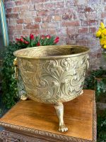 Brass Planter with Lion Masks and Dutch Landscapes — Historicism, England/Netherlands, 19th Century (3880) - Image 2