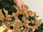 Stor taklampe i tre og metall, gullfarget, middels vekt (4436) - Bilde 12