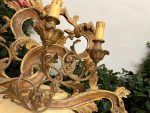 Stor taklampe i tre og metall, gullfarget, middels vekt (4436) - Bilde 7