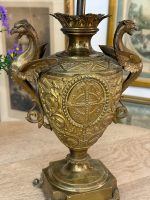 izsmalcināta bronzas lampa, vidēja izmēra, 1 spuldzei (6129) - Image 13