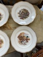 Šķīvji ar Putnu Motīviem, 6gab (vintage bird theme porcelain plate set) — Historisma stilā, (4073) - Image 3