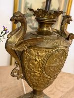izsmalcināta bronzas lampa, vidēja izmēra, 1 spuldzei (6129) - Image 7