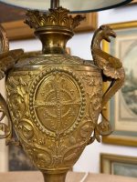 izsmalcināta bronzas lampa, vidēja izmēra, 1 spuldzei (6129) - Image 8